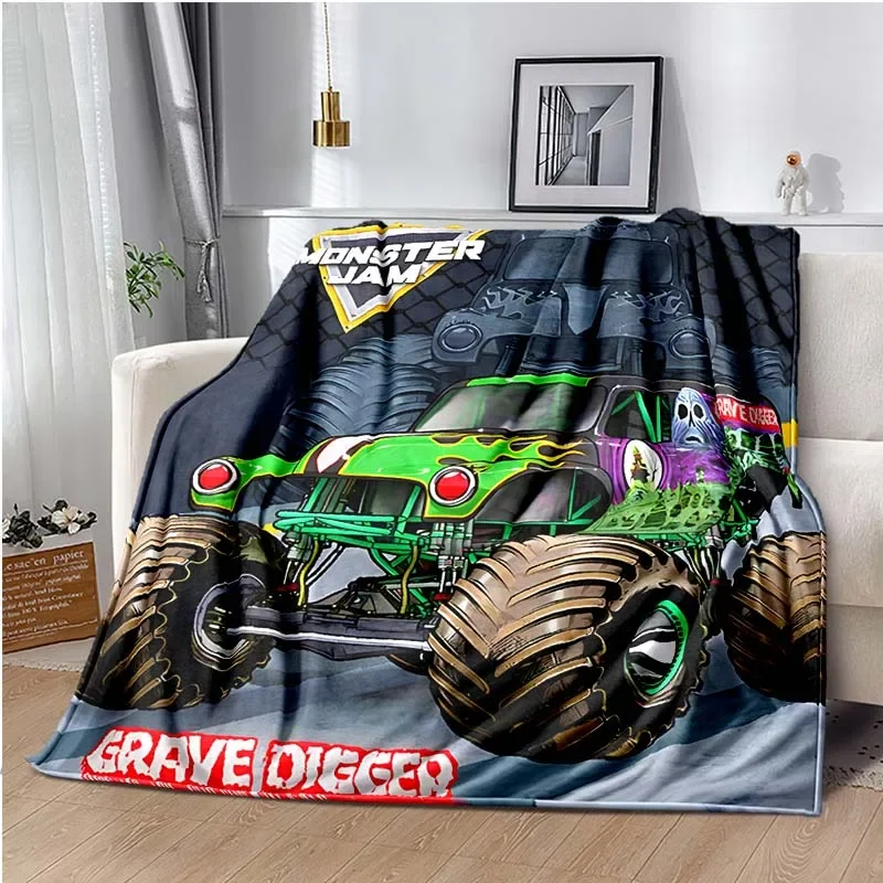 Hot Wheels Car Monster Trucks - بطانية خفيفة الوزن ودافئة وعازلة للحرارة