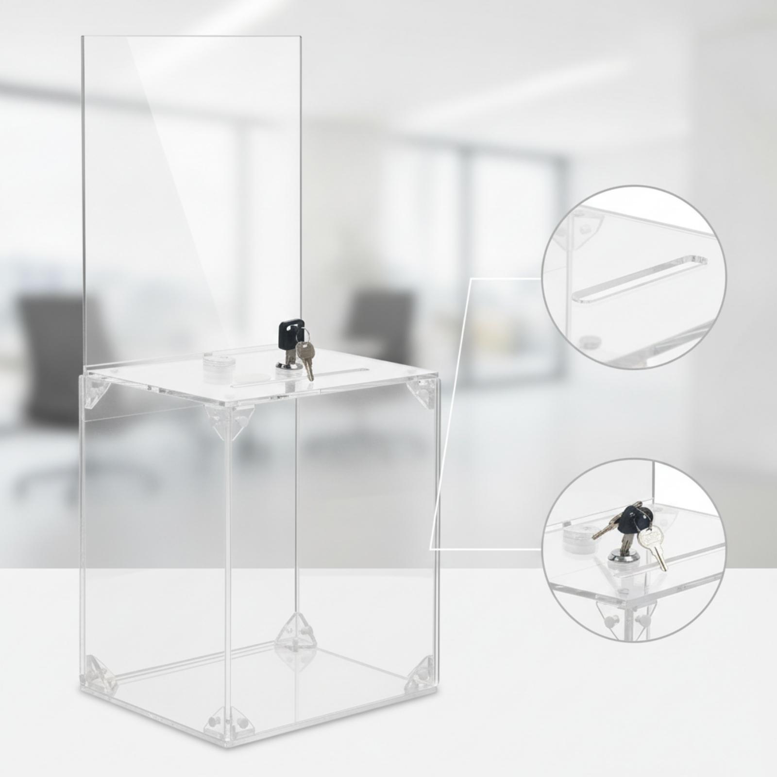صندوق تبرعات أكريليك مع قفل وف - مراجعة Display Case Acrylic وسعره