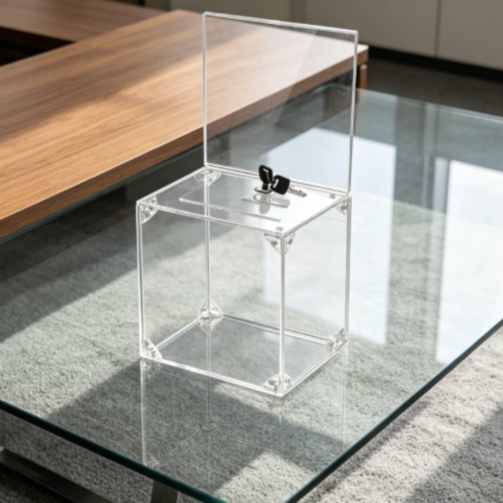 صندوق تبرعات أكريليك مع قفل وف - مراجعة Display Case Acrylic وسعره
